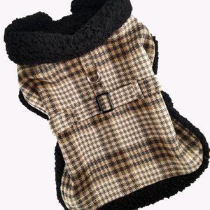 Brown & White Sherpa Dog Jacket Size SMALL